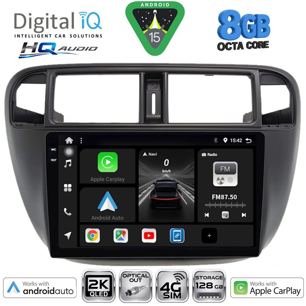 BXK20186_15 DIGITAL IQ BXK 20186_CPAA A/C (9inc) MULTIMEDIA TABLET for HONDA CIVIC mod. 1995-2001 - Image 1