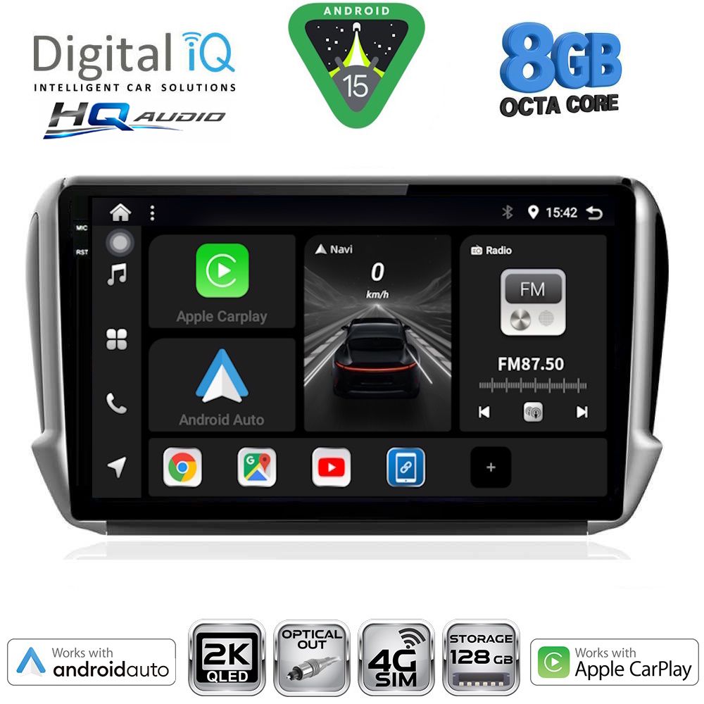 BXK20508_15 DIGITAL IQ BXK 20508_CPAA (10inc) MULTIMEDIA TABLET for PEUGEOT 208-2008 mod. 2012-2021 - Image 1