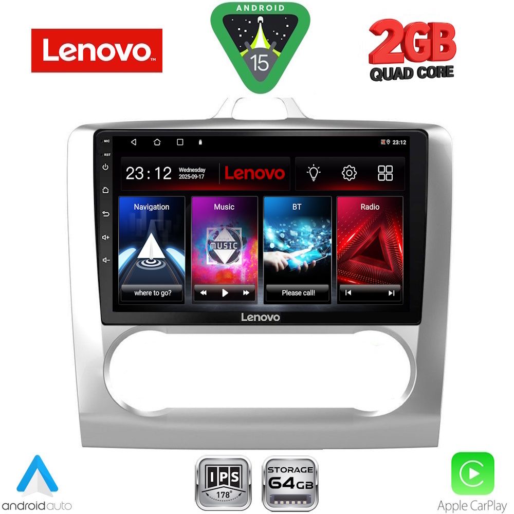 LVD2156CL_15 LENOVO LVD 2156SL_CPA CLIMA (9inc) MULTIMEDIA TABLET for FORD FOCUS mod. 2005-2012 (SILVER) - Image 1