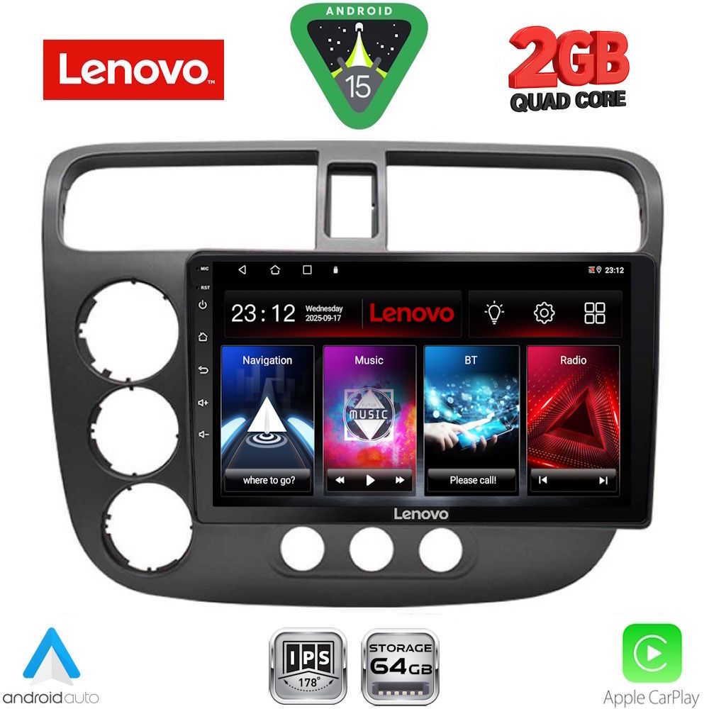 LVD2187_15 LENOVO LVD 2187_CPA (9inc) MULTIMEDIA TABLET for HONDA CIVIC 4D mod. 2001-2006 - Image 1
