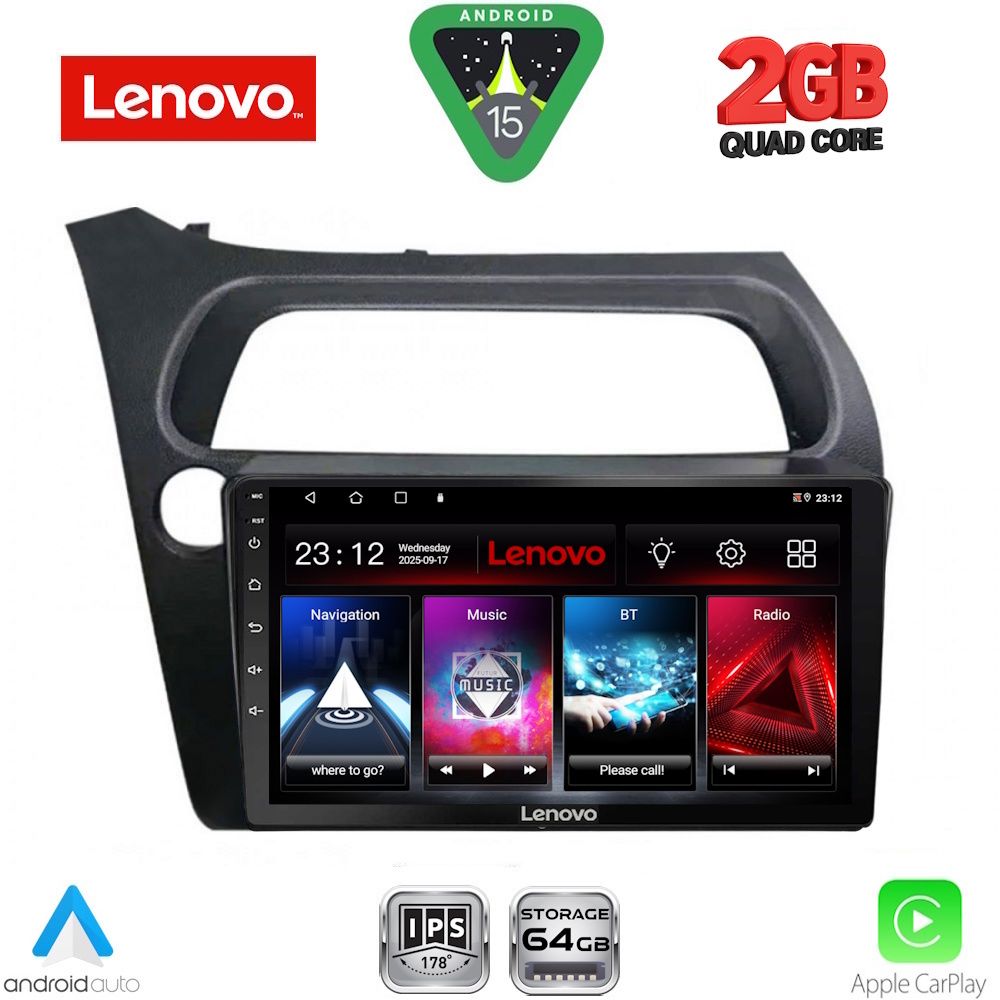 LVD2189_15 LENOVO LVD 2189_CPA (9inc) MULTIMEDIA TABLET for HONDA CIVIC 3D-5D mod. 2006-2012 - Image 1