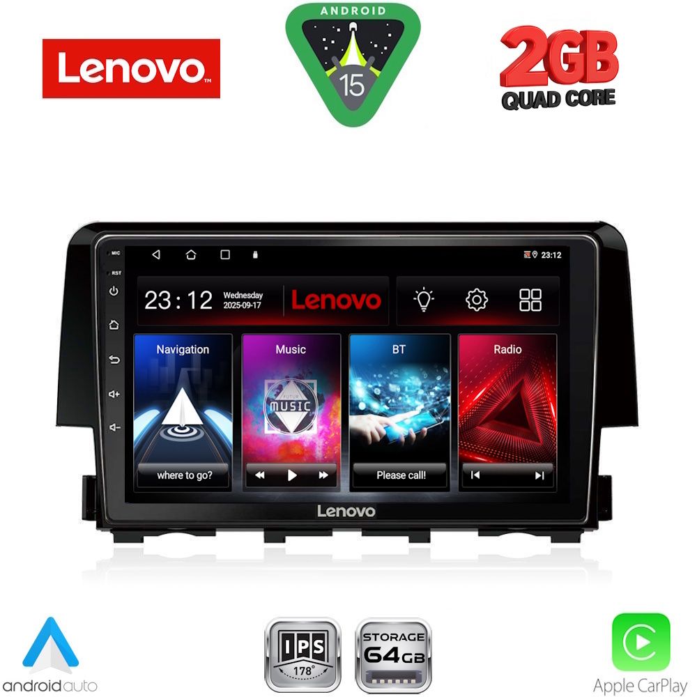 LVD2191_15 LENOVO LVD 2191_CPA (9inc) MULTIMEDIA TABLET for HONDA CIVIC mod. 2016-2021 - Image 1