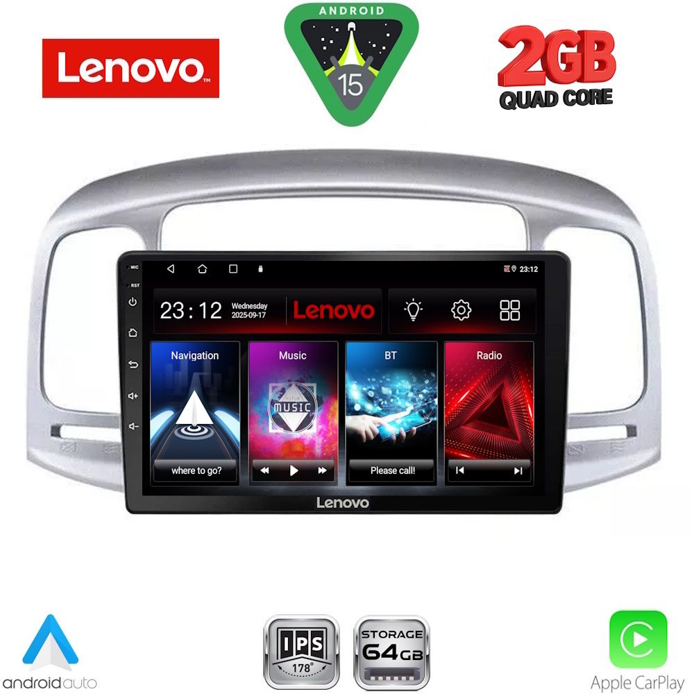 LVD2249_15 LENOVO LVD 2249SL_CPA (9inc) MULTIMEDIA TABLET for HYUNDAI ACCENT mod. 2005-2012 (SILVER) - Image 1