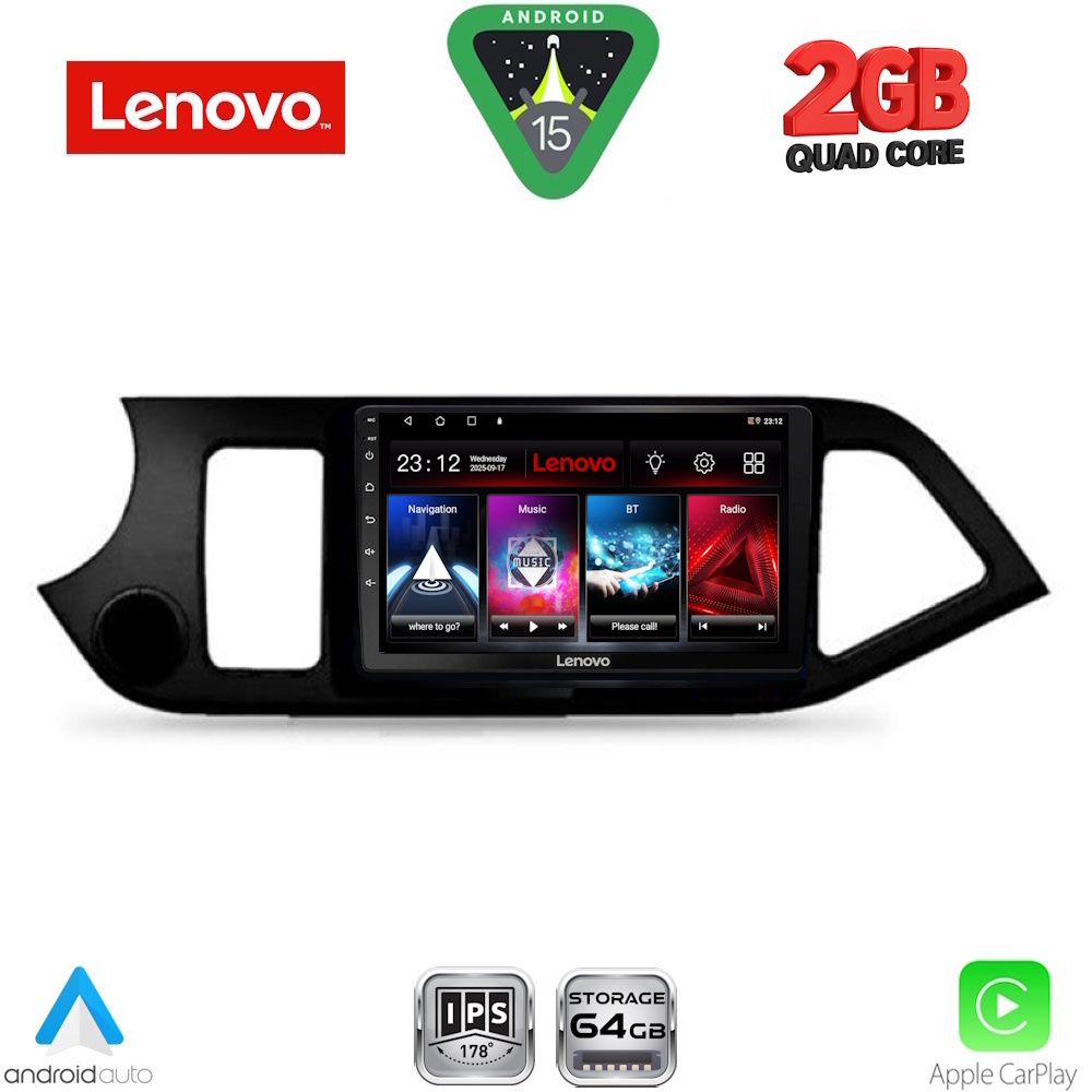 LVD2308_15 LENOVO LVD 2308_CPA (9inc) MULTIMEDIA TABLET for KIA PICANTO mod. 2011-2017 - Image 1