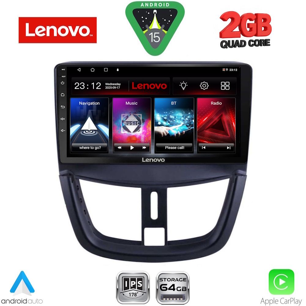 LVD2507_15 LENOVO LVD 2507_CPA (9inc) MULTIMEDIA TABLET for PEUGEOT 207 mod. 2007-2014 - Image 1