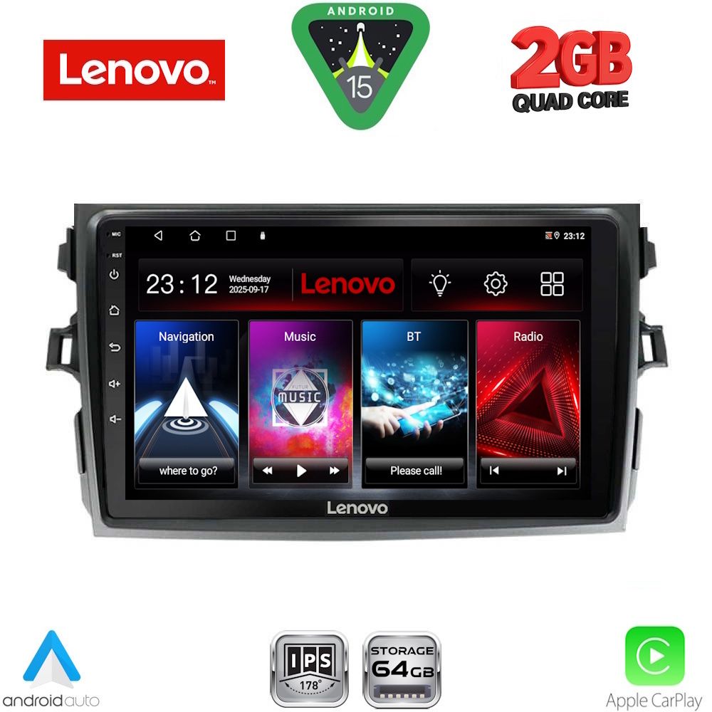 LVD2713_15 LENOVO LVD 2713_CPA (9inc) MULTIMEDIA TABLET for TOYOTA COROLLA 4D mod. 2006-2012 - Image 1