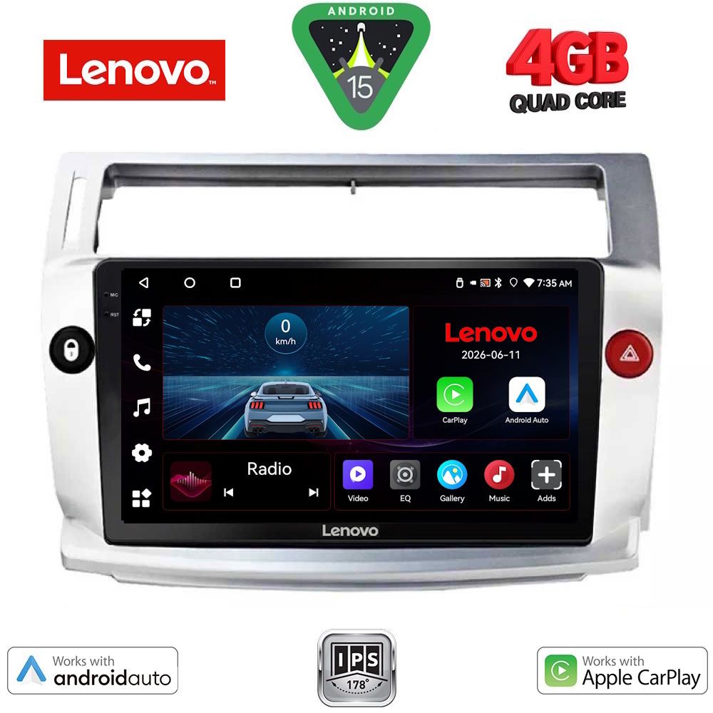 LVE7084_15 LENOVO LVE 8084SL_CPAA (9inc) MULTIMEDIA TABLET for CITROEN C4 mod. 2004-2011 (SILVER) - Image 1