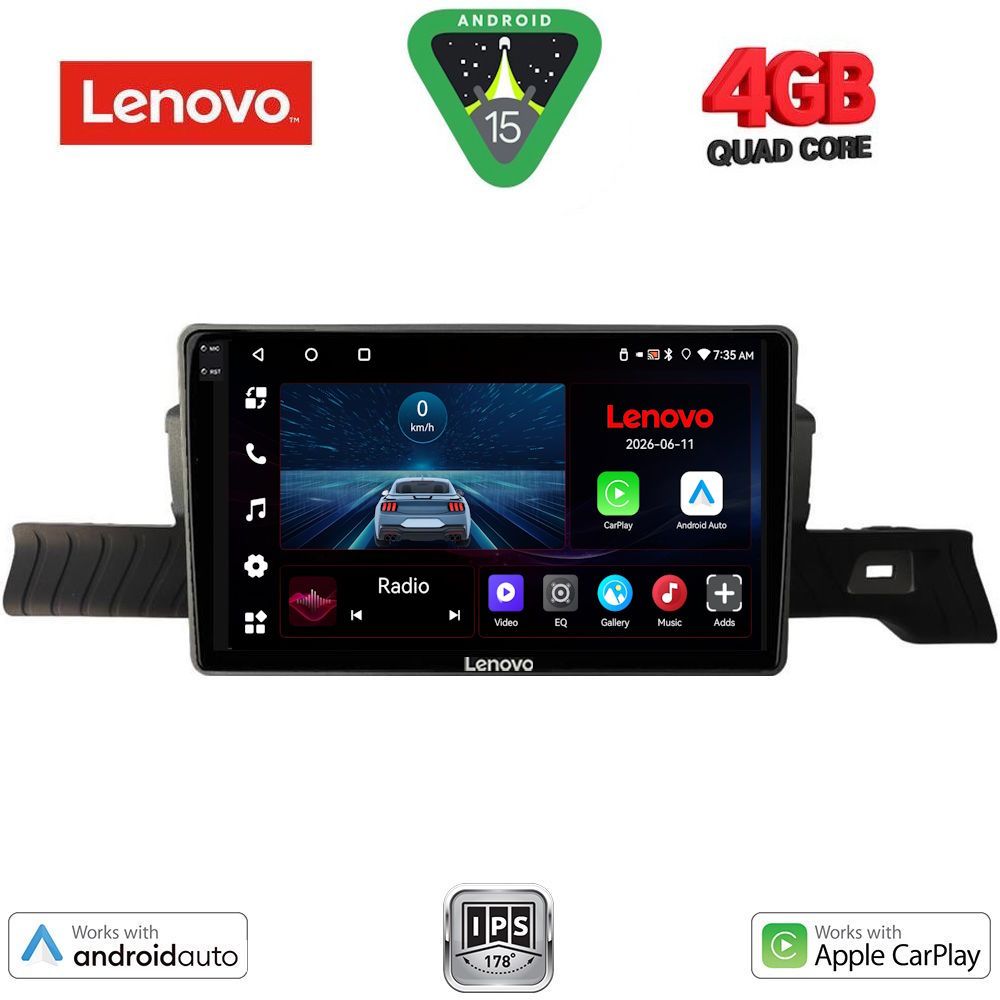 LVE7094_15 LENOVO LVE 8094_CPAA (9inc) MULTIMEDIA TABLET for CITROEN C3 mod. 2024-2026 - Image 1