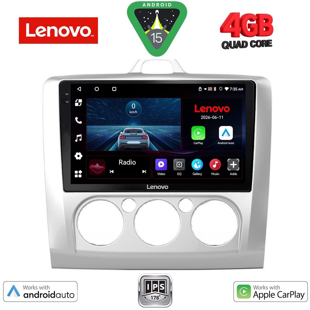 LVE7156AC_15 LENOVO LVE 8156SL_CPAA A/C (9inc) MULTIMEDIA TABLET for FORD FOCUS mod. 2005-2012 (SILVER) - Image 1