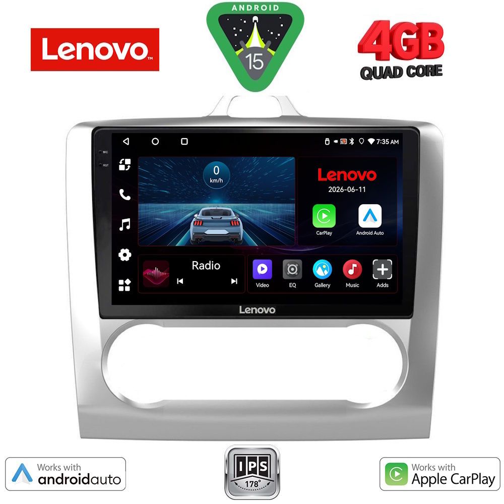 LVE7156CL_15 LENOVO LVE 8156SL_CPAA CLIMA (9inc) MULTIMEDIA TABLET for FORD FOCUS mod. 2005-2012 (SILVER) - Image 1