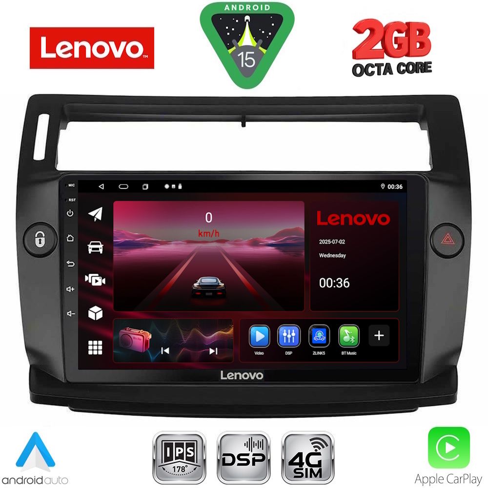 LVF5084BL_15_ LENOVO LVF 5084BL_CPA (9inc) MULTIMEDIA TABLET for CITROEN C4 mod. 2004-2011 (BLACK) - Image 1