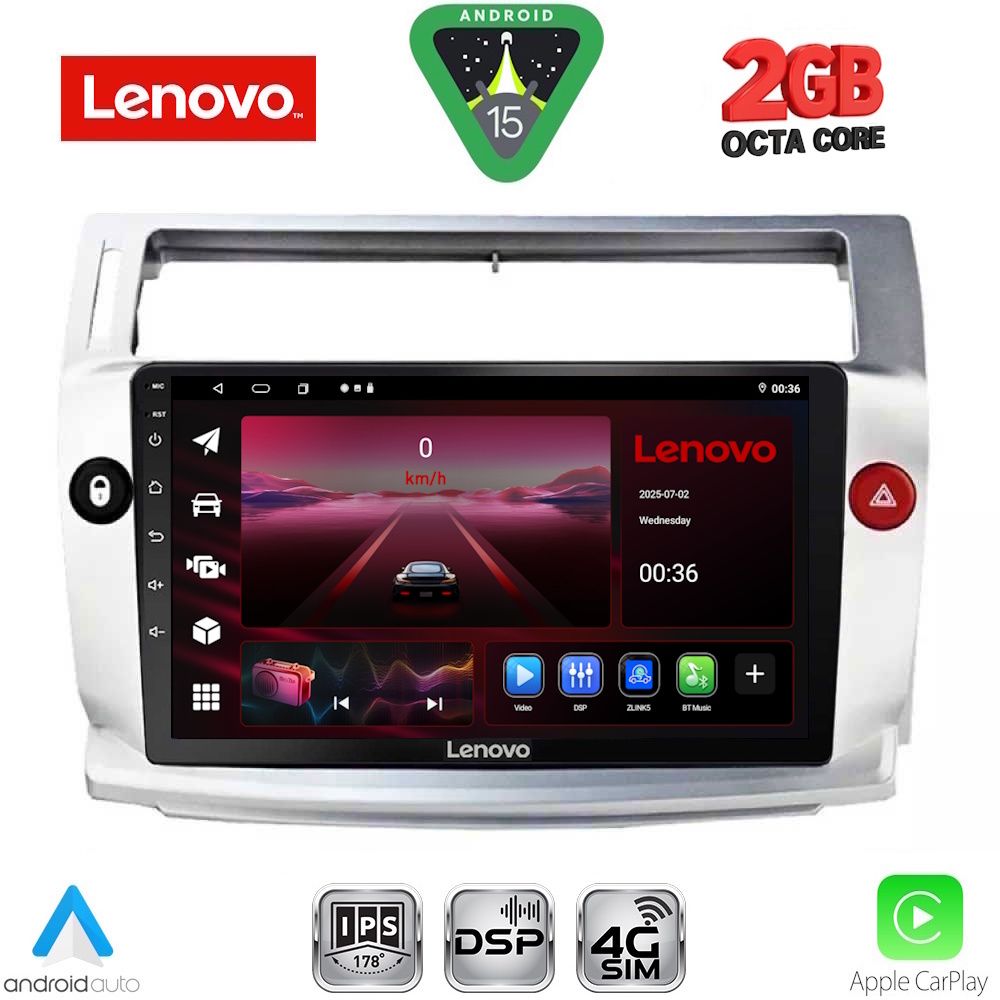 LVF5084_15_ LENOVO LVF 5084SL_CPA (9inc) MULTIMEDIA TABLET for CITROEN C4 mod. 2004-2011 (SILVER) - Image 1