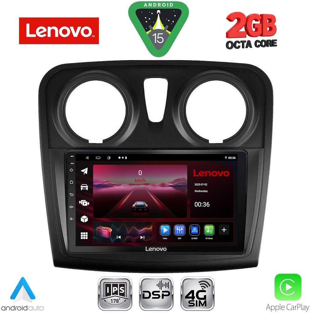 LVF5108_15_ LENOVO LVF 5108_CPA (9inc) MULTIMEDIA TABLET for DACIA LOGAN – SANDERO mod. 2012-2019 - Image 1