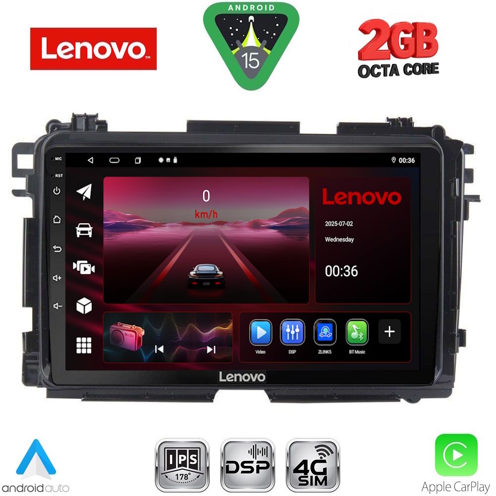 LVF5201_15_ LENOVO LVF 5201_CPA (9inc) MULTIMEDIA TABLET for HONDA HRV mod. 2015-2021 - Image 1