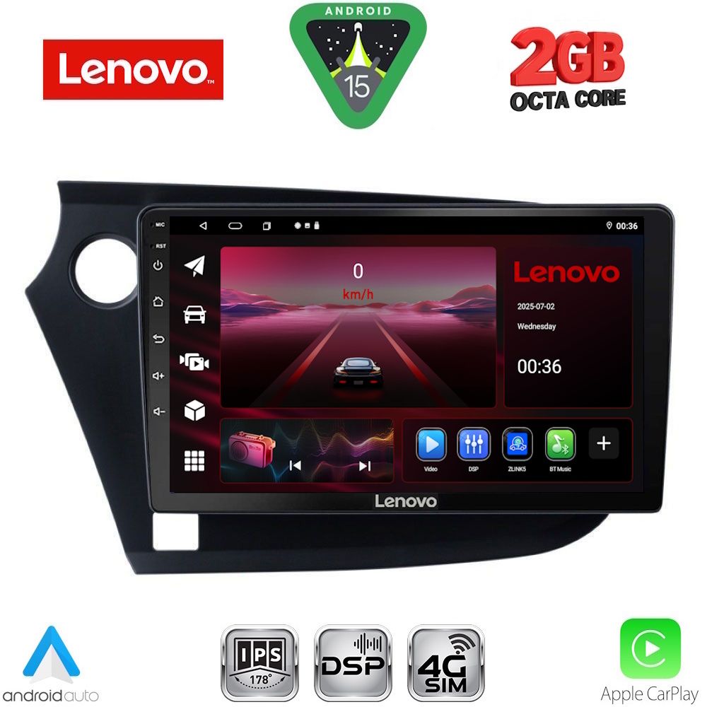 LVF5205_15_ LENOVO LVF 5205_CPA (9inc) MULTIMEDIA TABLET for HONDA INSIGHT mod. 2009-2014 - Image 1