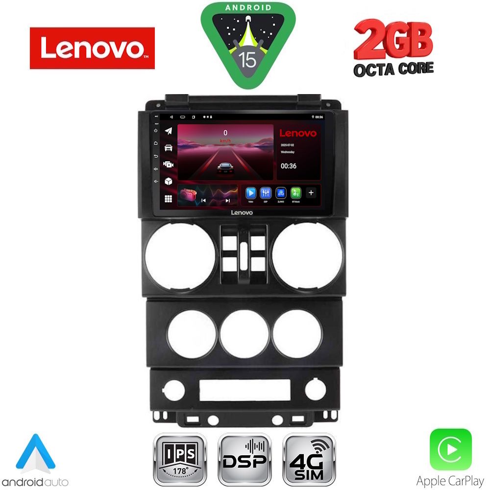 LVF5294_15_ LENOVO LVF 5294_CPA (9inc) MULTIMEDIA TABLET for JEEP WRANGLER mod. 2006-2011 - Image 1