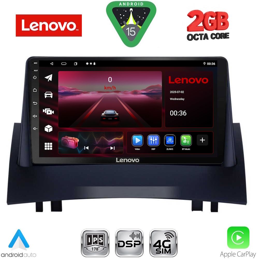 LVF5555_15_ LENOVO LVF 5555_CPA (9inc) MULTIMEDIA TABLET for RENAULT MEGANE 2 mod. 2002-2008 - Image 1