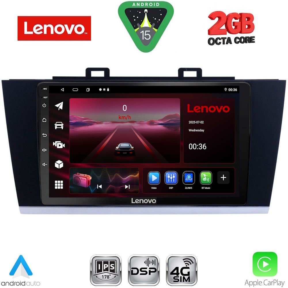 LVF5668_15_ LENOVO LVF 5668_CPA (9inc) MULTIMEDIA TABLET for SUBARU LEGACY – OUTBACK mod. 2014-2019 - Image 1