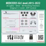 DIQ AMBIENT MERCEDES GLC BGLC10M7 (Digital iQ Ambient Light for Mercedes GLC (X253) mod. 2015-2022 with 30 Lights, Silver)