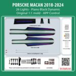DIQ AMBIENT PORSCHE BSJ03D (Digital iQ Ambient Light for Porsche Macan mod. 2018-2024 with 26 Lights) PIANO BLACK DYNAMIC