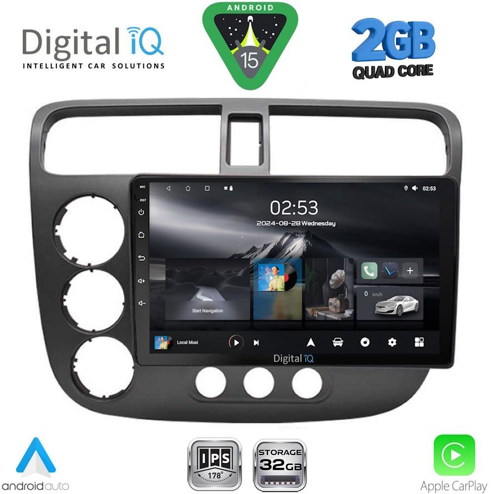 RSD1187_15 DIGITAL IQ RSD 1187_CPA (9inc) MULTIMEDIA TABLET for HONDA CIVIC 4D mod. 2001-2006 - Image 1