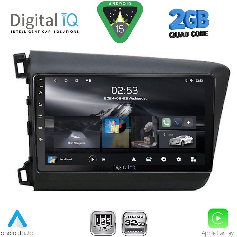 RSD11904D_15 DIGITAL IQ RSD 11904D_CPA (9inc) MULTIMEDIA TABLET for HONDA CIVIC 4Doors mod. 2012-2016 - Image 1