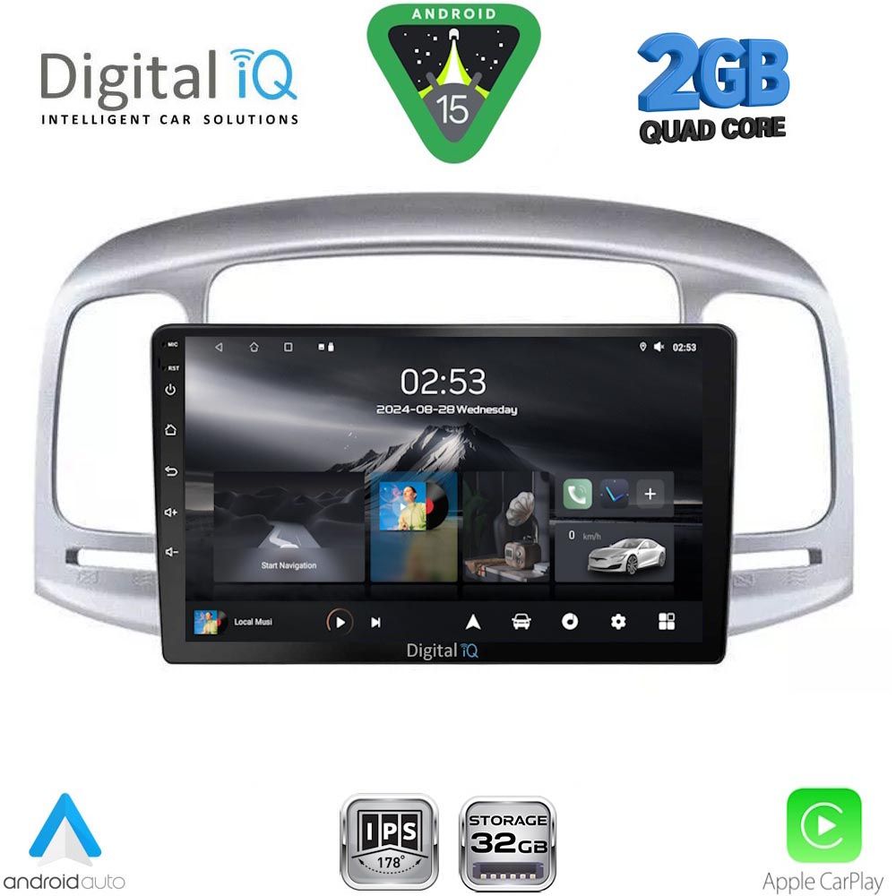RSD1249_15 DIGITAL IQ RSD 1249SL_CPA (9inc) MULTIMEDIA TABLET for HYUNDAI ACCENT mod. 2005-2012 (SILVER) - Image 1