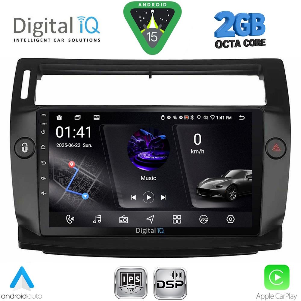 RSF4084BL_15 DIGITAL IQ RSF 4084BL_CPA (9inc) MULTIMEDIA TABLET for CITROEN C4 mod. 2004-2011 (BLACK) - Image 1
