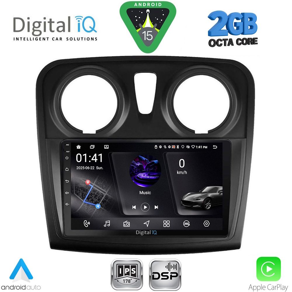 RSF4108_15 DIGITAL IQ RSF 4108_CPA (9inc) MULTIMEDIA TABLET for DACIA LOGAN – SANDERO mod. 2012-2019 - Image 1