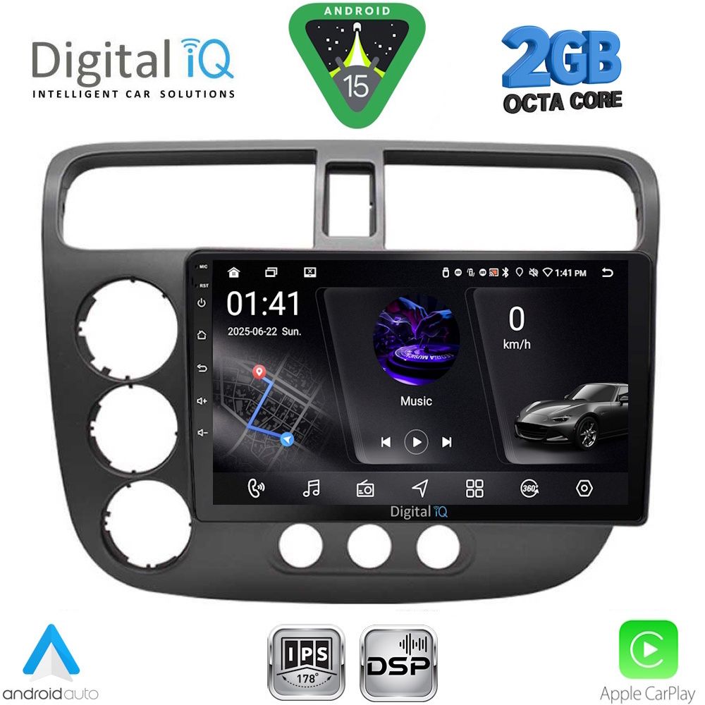 RSF4187_15 DIGITAL IQ RSF 4187_CPA (9inc) MULTIMEDIA TABLET for HONDA CIVIC 4D mod. 2001-2006 - Image 1