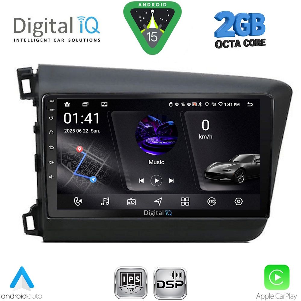 RSF41904D_15 DIGITAL IQ RSF 41904D_CPA (9inc) MULTIMEDIA TABLET for HONDA CIVIC 4Doors mod. 2012-2016 - Image 1