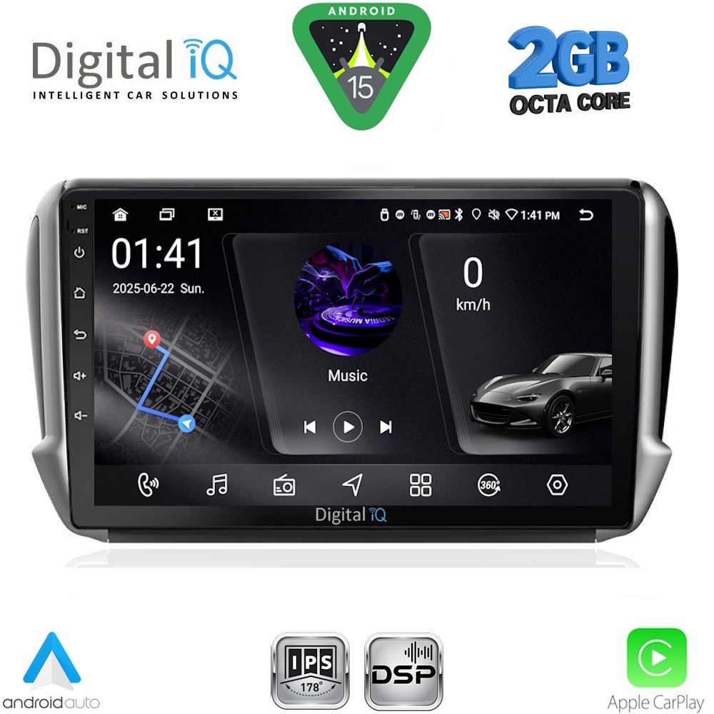 RSF4508_15 DIGITAL IQ RSF 4508_CPA (10inc) MULTIMEDIA TABLET for PEUGEOT 208-2008 mod. 2012-2021 - Image 1