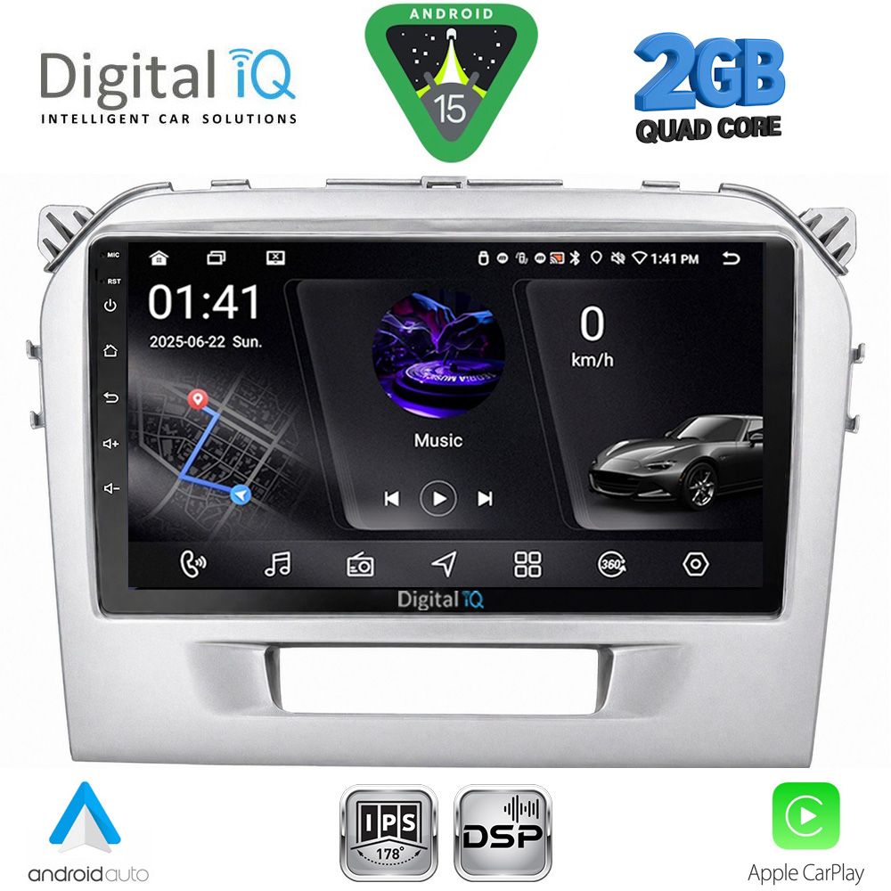 RSF4697SL_15 DIGITAL IQ RSF 4697SL_CPA (9inc) MULTIMEDIA TABLET for SUZUKI VITARA mod. 2016-2026 (SILVER) - Image 1