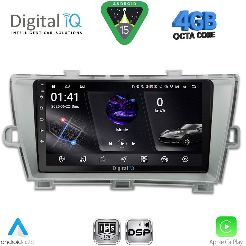 RSG6726_15 DIGITAL IQ RSG 6726SL_CPA (9inc) MULTIMEDIA TABLET for TOYOTA PRIUS mod. 2009-2015 (SILVER) - Image 1