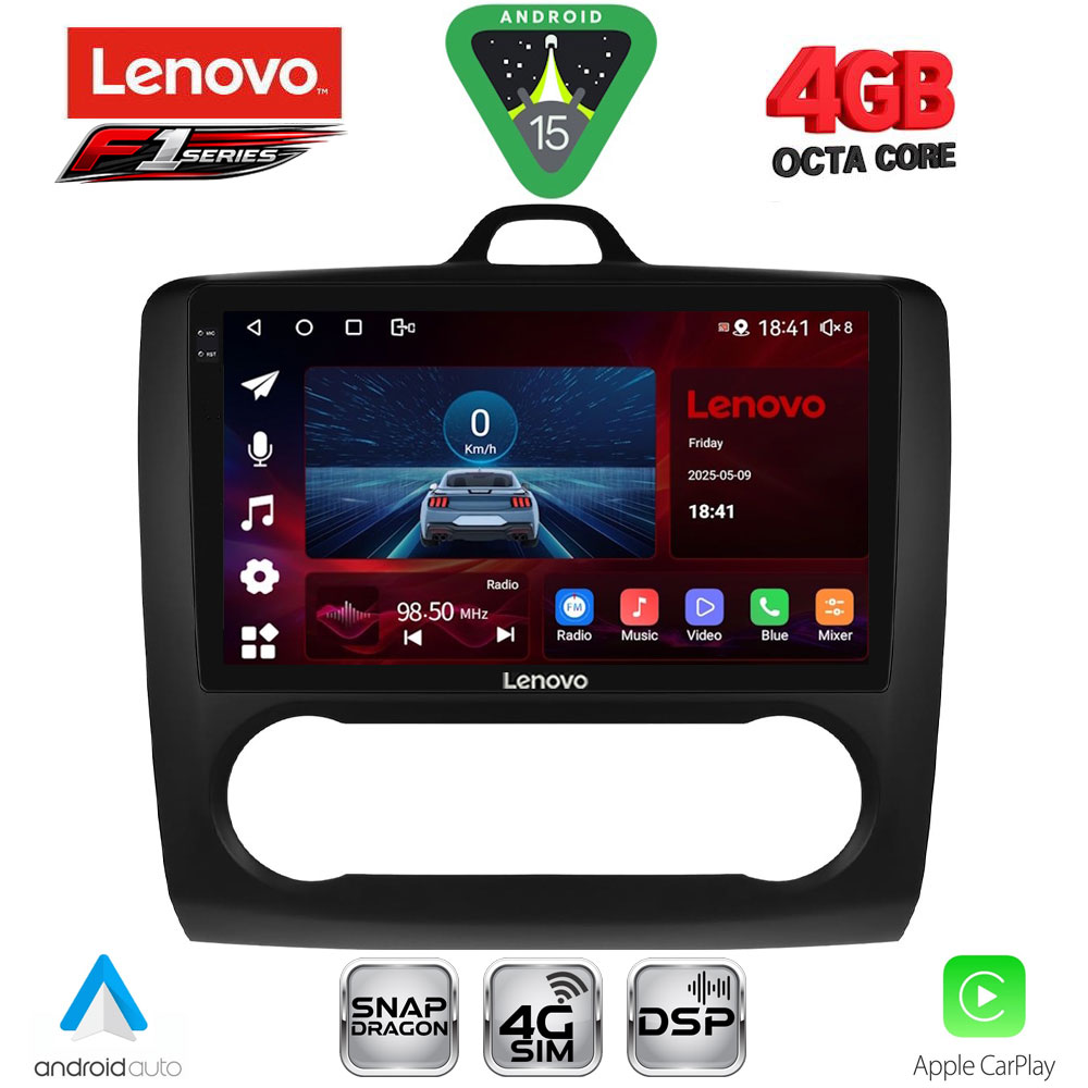 SSQ9156ΒL-CL_15 LENOVO SSQ 9156BL_CPA CLIMA (9inc) MULTIMEDIA TABLET for FORD FOCUS mod. 2005-2012 (BLACK) - Image 1