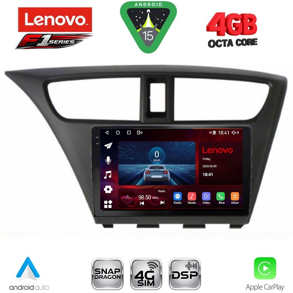SSQ9190_15 LENOVO SSQ 9190_CPA (9inc) MULTIMEDIA TABLET for HONDA CIVIC mod. 2012-2016 - Image 1