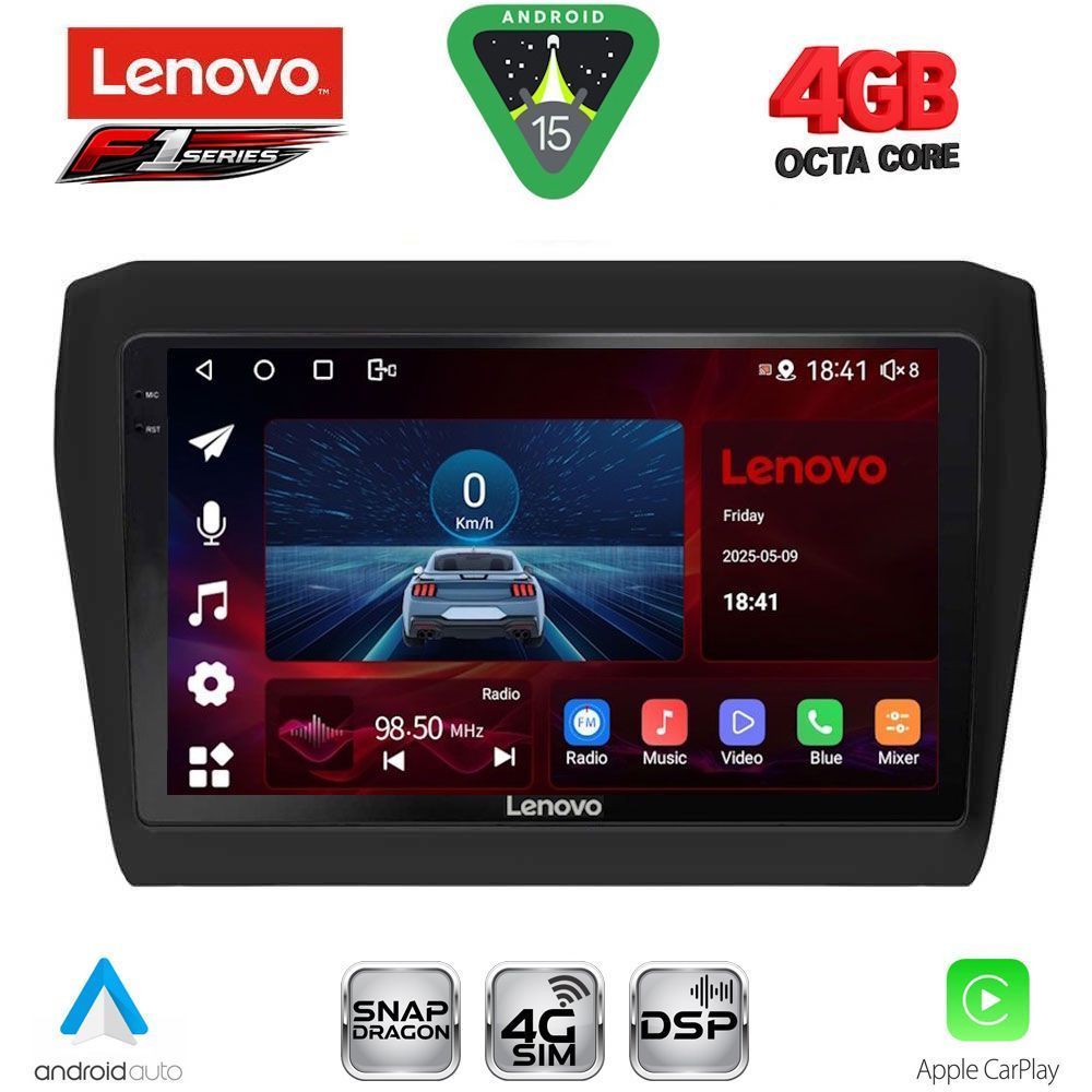 SSQ9686_15 LENOVO SSQ 9686_CPA (9inc) MULTIMEDIA TABLET for SUZUKI SWIFT mod. 2017-2026 - Image 1