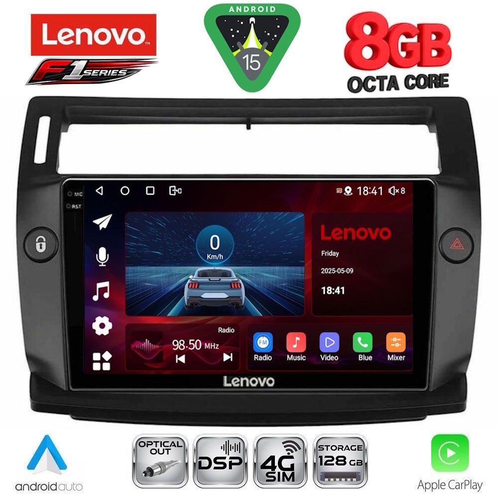SSR10084BL-15 LENOVO SSR 10084BL_CPA (9inc) MULTIMEDIA TABLET for CITROEN C4 mod. 2004-2011 (BLACK) - Image 1