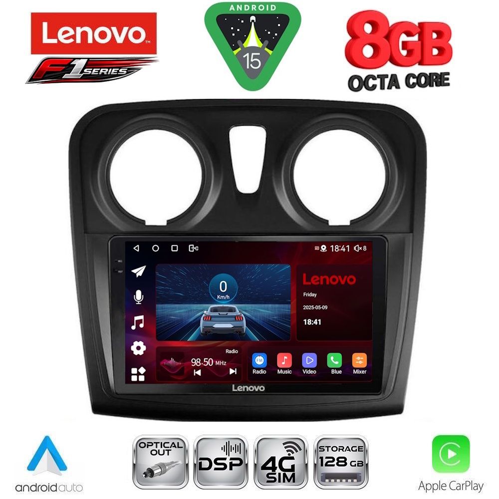 SSR10108-15 LENOVO SSR 10108_CPA (9inc) MULTIMEDIA TABLET for DACIA LOGAN – SANDERO mod. 2012-2019 - Image 1