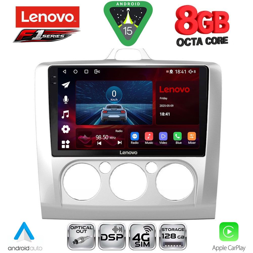 SSR10156AC_15 LENOVO SSR 10156SL_CPA A/C (9inc) MULTIMEDIA TABLET for FORD FOCUS mod. 2005-2012 (SILVER) - Image 1