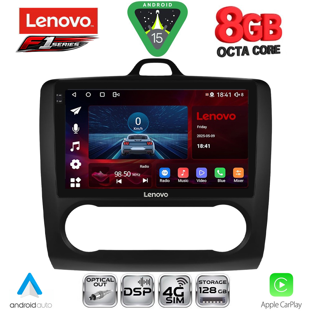 SSR10156ΒL-CL_15 LENOVO SSR 10156BL_CPA CLIMA (9inc) MULTIMEDIA TABLET for FORD FOCUS mod. 2005-2012 (BLACK) - Image 1