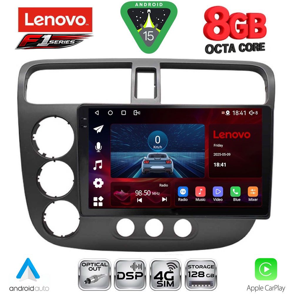 SSR10187_15 LENOVO SSR 10187_CPA (9inc) MULTIMEDIA TABLET for HONDA CIVIC 4D mod. 2001-2006 - Image 1