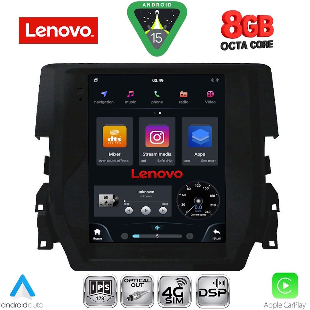 SSW10975_15 LENOVO SSW 10975_CPA TESLA STYLE for HONDA CIVIC mod. 2016-2021 - Image 1