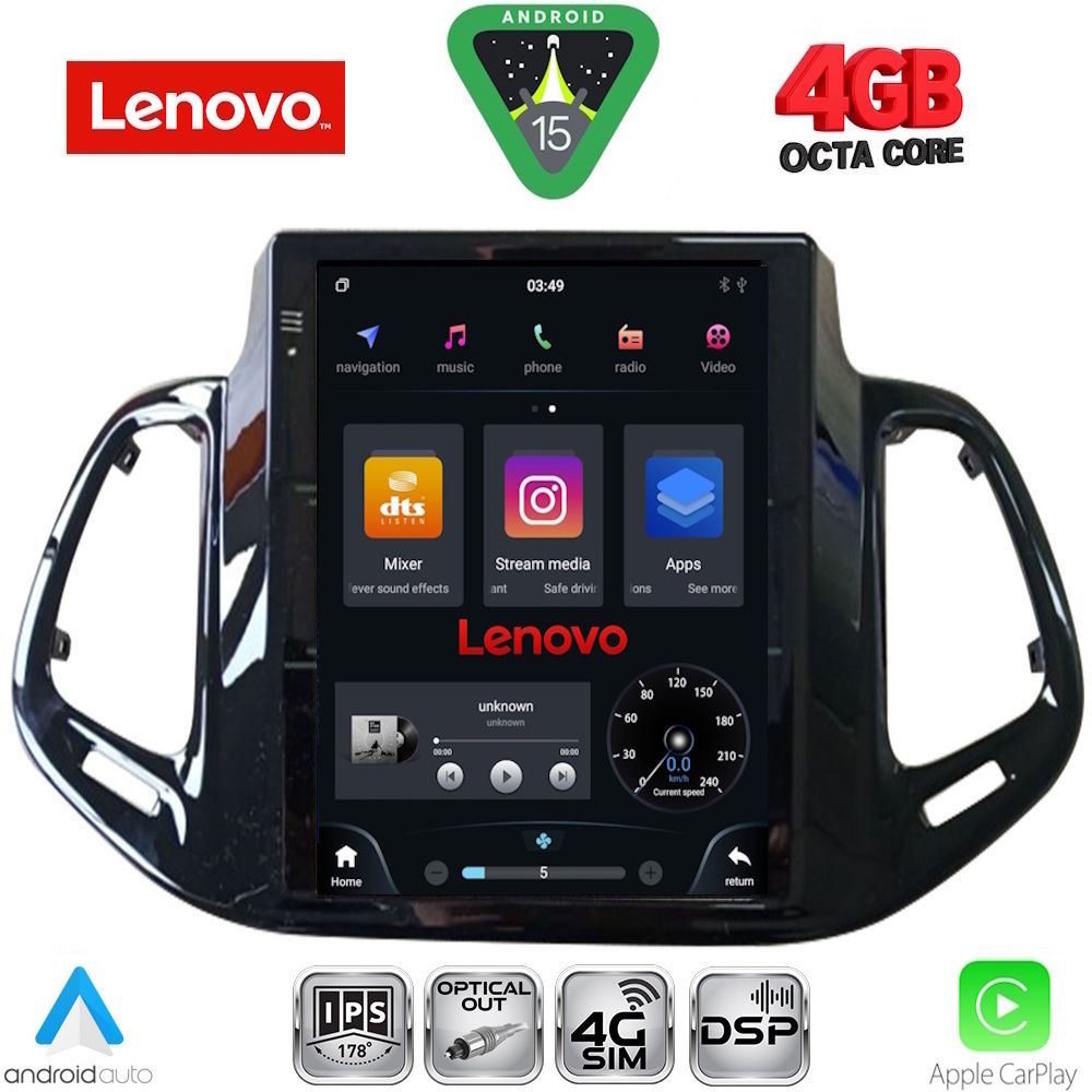 SSX9878_15 LENOVO SSX 9878_CPA TESLA STYLE for JEEP COMPASS mod. 2017-2021 - Image 1