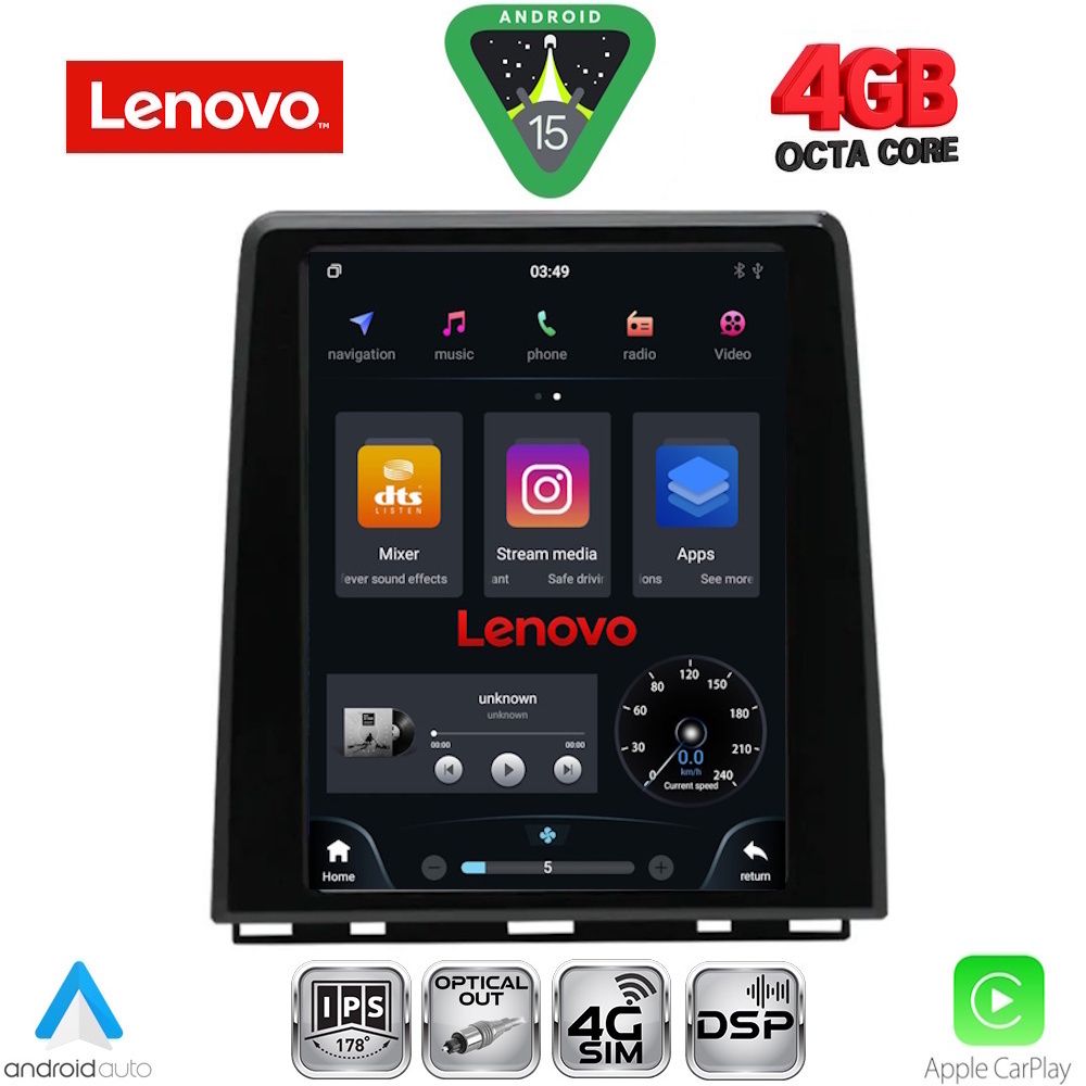 SSX9947_15 LENOVO SSX 9948_CPAA (HIGH VERSION) TESLA STYLE for RENAULT CLIO 5 - CAPTUR mod. 2019-2026 - Image 1