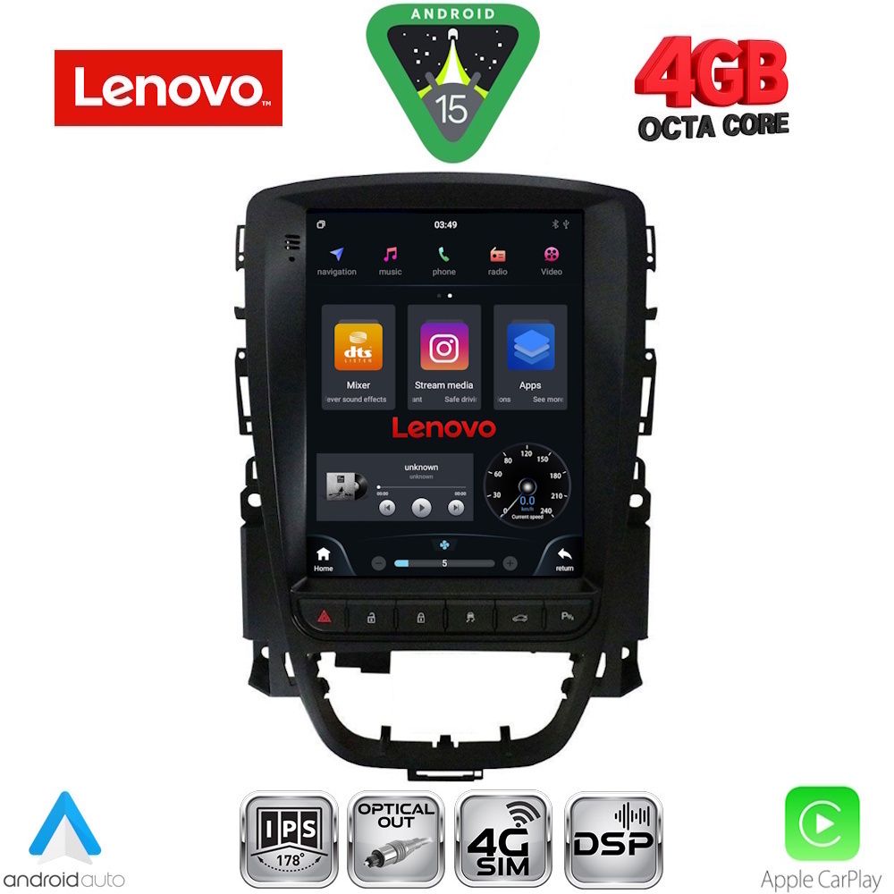 SSX9972_15 LENOVO SSX 9972_CPA TESLA STYLE for OPEL ASTRA J mod. 2011-2016 - Image 1