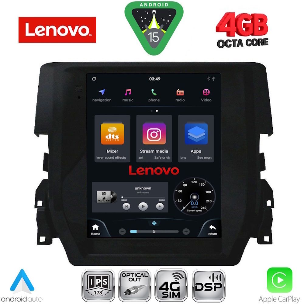 SSX9975_15 LENOVO SSX 9975_CPA TESLA STYLE for HONDA CIVIC mod. 2016-2021 - Image 1