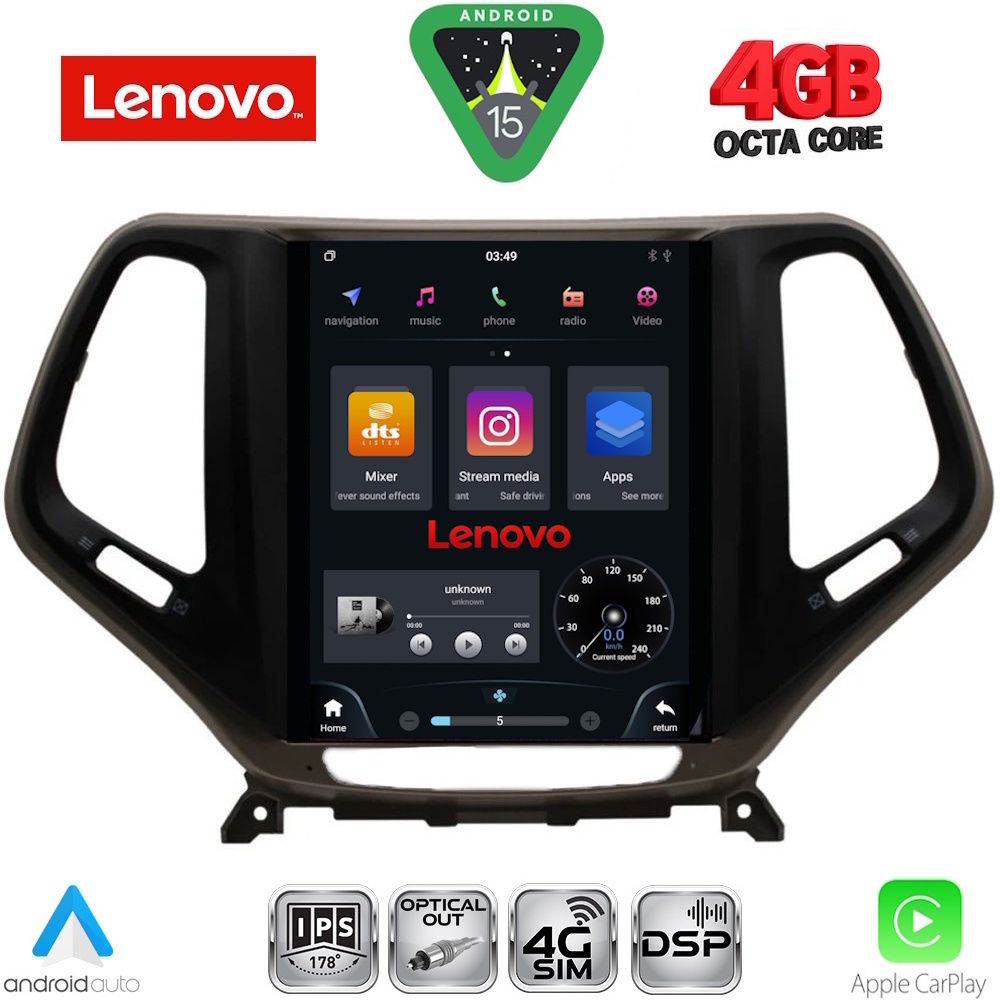 SSX9984_15 LENOVO SSX 9984_CPA TESLA STYLE for JEEP CHEROKEE mod. 2014-2024 - Image 1