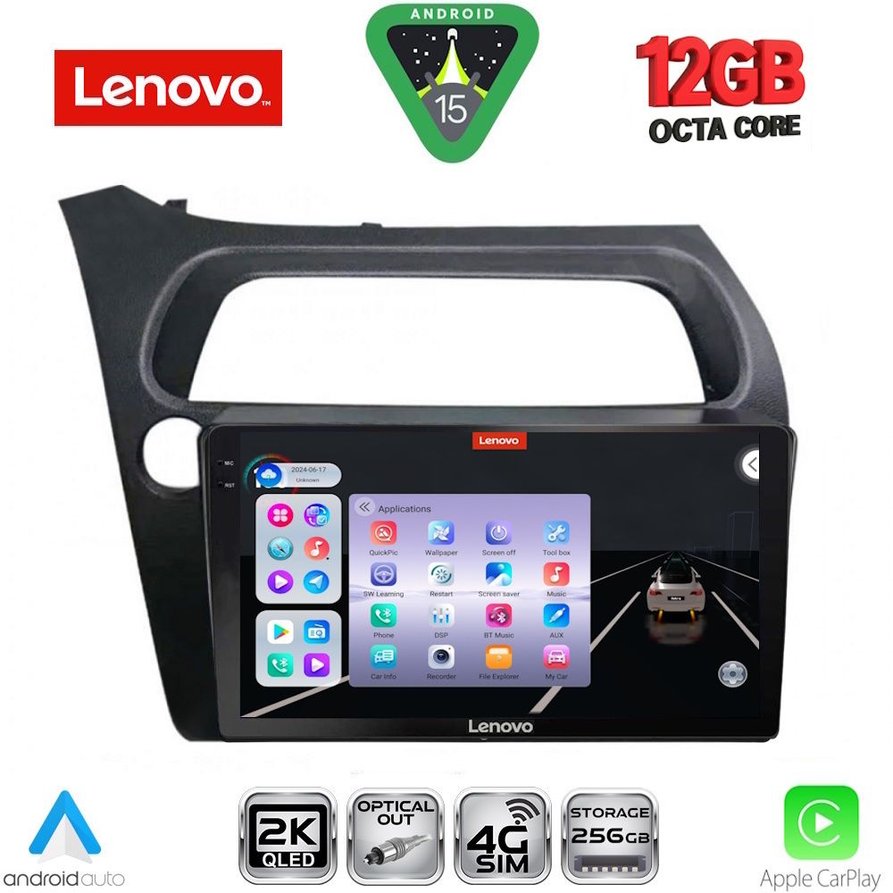 SSZ12189_15 LENOVO SSZ 12189_CPA (9inc) MULTIMEDIA TABLET for HONDA CIVIC 3D-5D mod. 2006-2012 - Image 1