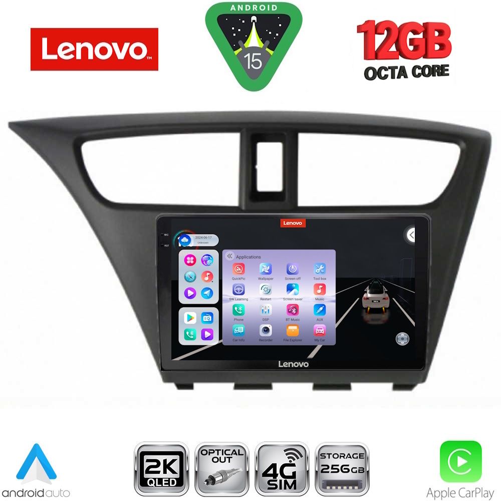 SSZ12190_15 LENOVO SSZ 12190_CPA (9inc) MULTIMEDIA TABLET for HONDA CIVIC mod. 2012-2016 - Image 1
